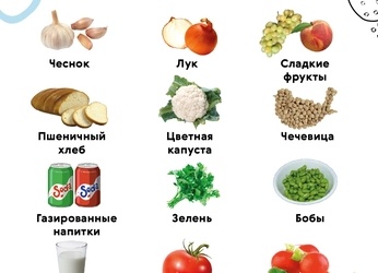 Метеоризм. Продукты вызывающие повышенное газообразование и вздутие в кишечнике