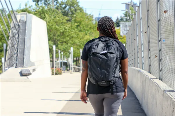 The North Face Surge Backpack outdoors