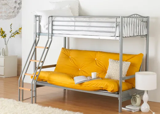 Фото двухъярусной кровати с диваном для сна с механизмом книжка