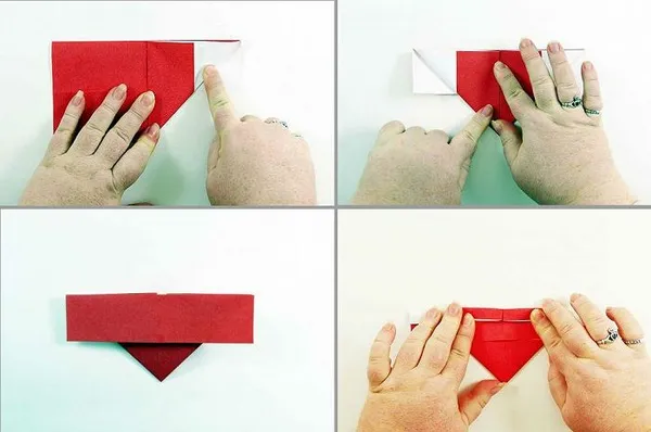 Сердечко-оригами с крылышками: шаги 9-12