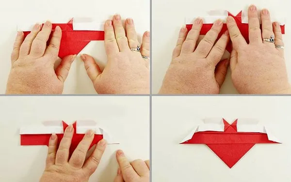 Сердечко-оригами с крылышками: шаги 13-16