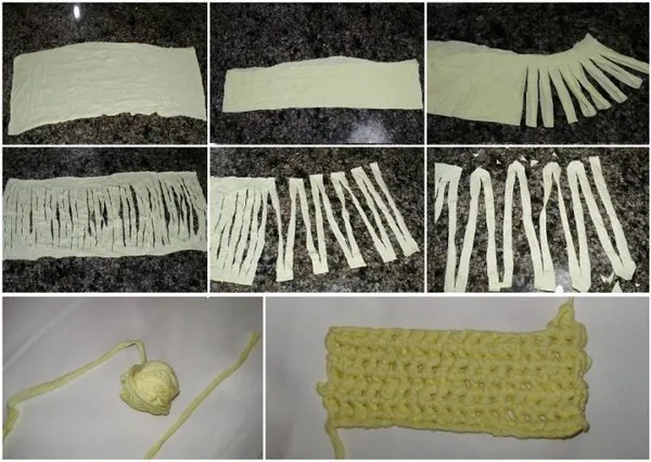 Вязание ковриков (половиков) крючком из тряпок, старых вещей. Вязаные коврики крючком. 18
