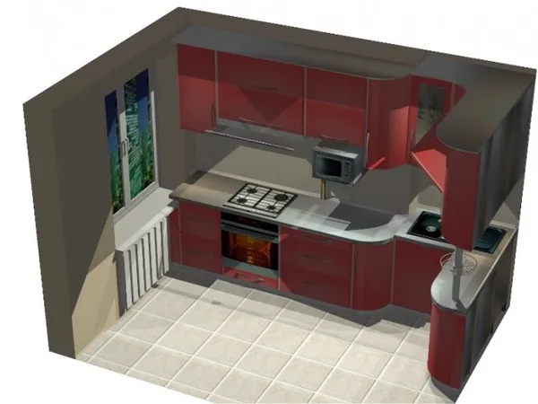 дизайн кухни с балконом в панельном доме