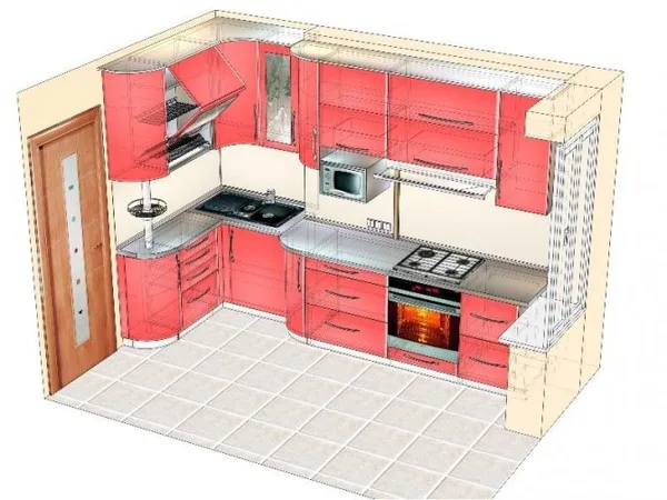 дизайн кухни в панельном доме с окном