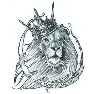 Эскиз тату льва с короной