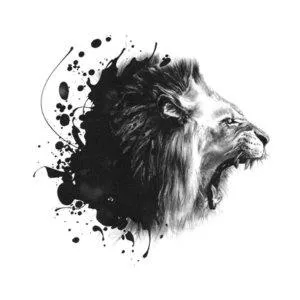 Эскиз тату рычащего льва