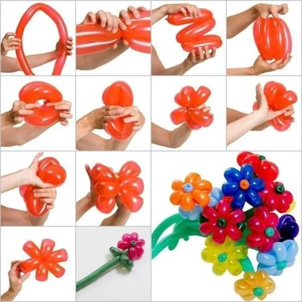 Цветок из шариков круглых инструкция. Как делать цветы из шариков и украшать ими праздничный интерьер. Цветы из шаров. 35