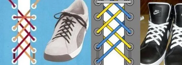 Завязываем шнурки внутрь, чтобы узла с бантиком не было видно