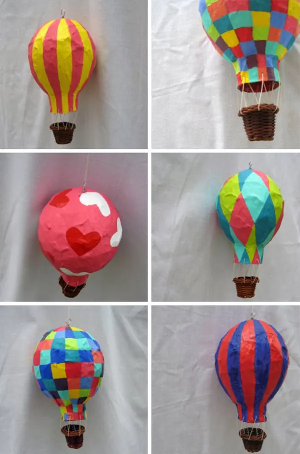 Как сделать воздушный шар в технике папье-маше. Воздушный шар с корзиной своими руками. 16