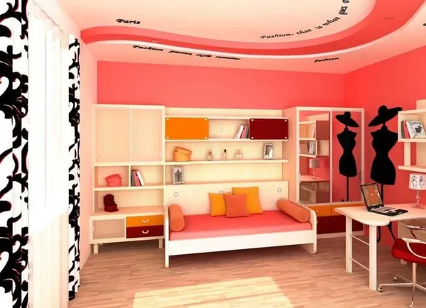 идея яркого стиля спальной комнаты для девочки в современном стиле