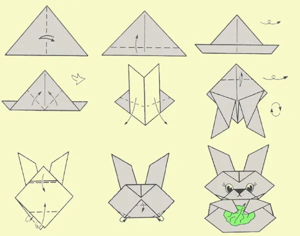 Схемы оригами из бумаги для детей 5-6 лет, мастер-классы пошагово