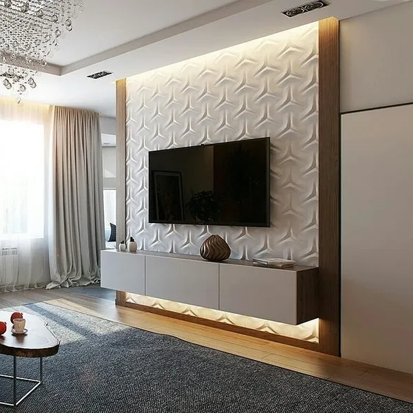 Телевизор в гостиной: фото, выбор места расположения, варианты дизайна стены в зале вокруг ТВ. Тв зона в гостиной. 34