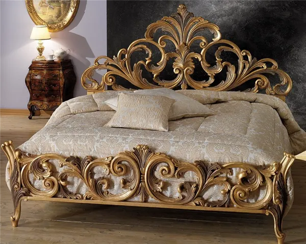 Оформление кровати для комнаты в стиле барокко ограничивается только фантазией