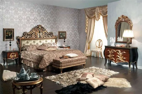 Шикарный дизайн спальни в стиле барокко: оригинальные идеи оформления фото. Спальня в стиле барокко. 5