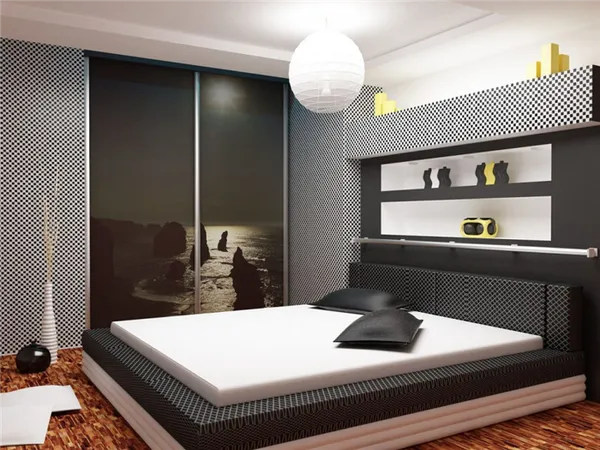 Именно встроенный шкаф купе в спальне позволяет экономить место в комнате