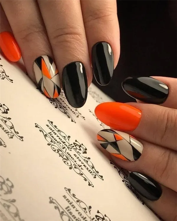 Оранжевый маникюр: модные идеи и современные тенденции. Оранжевый дизайн ногтей. 43