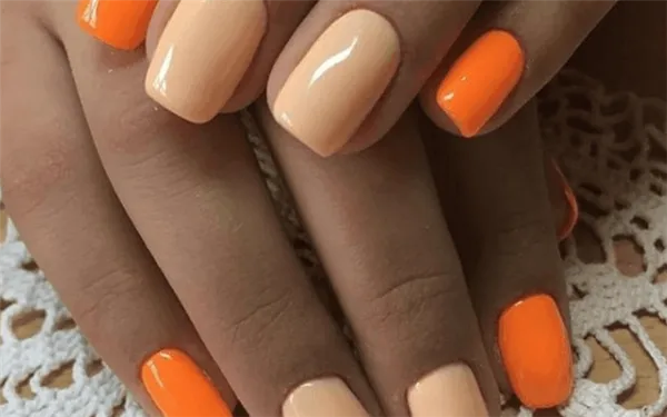 Оранжевый маникюр: модные идеи и современные тенденции. Оранжевый дизайн ногтей. 21