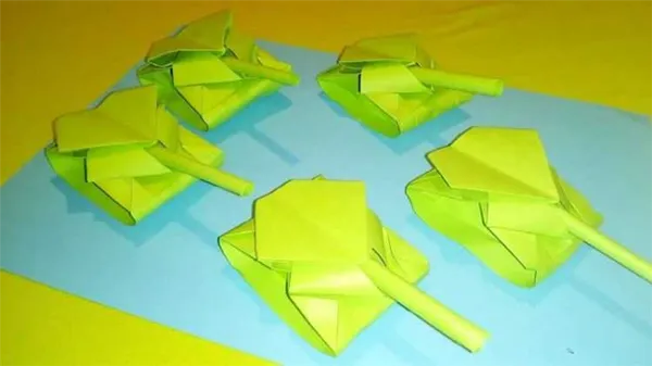 Как сделать боевую технику из бумаги оригами. Военная техника своими руками. 34