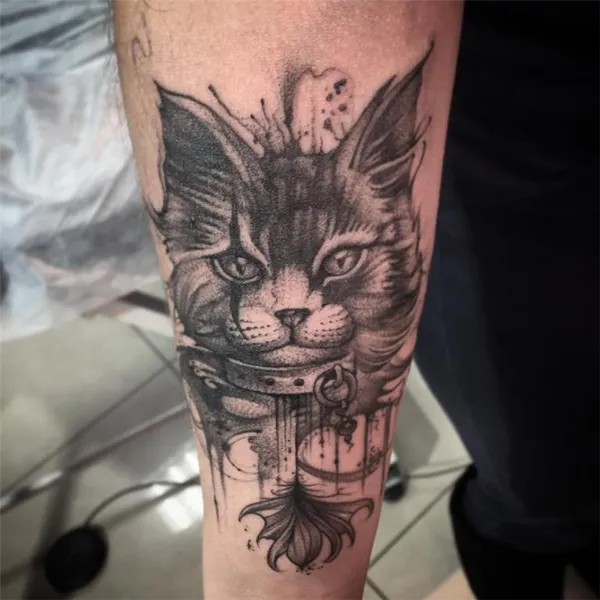 татуировка кошка