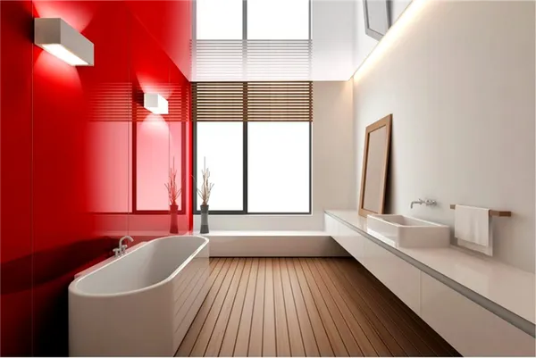 красивый дизайн ванной комнаты с крашеными стенами