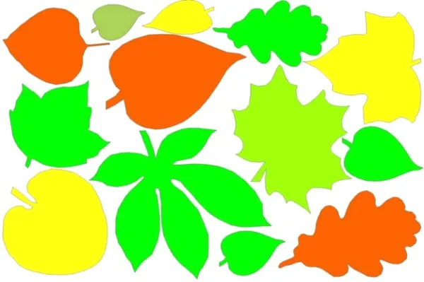 Цветной шаблон листьев 3