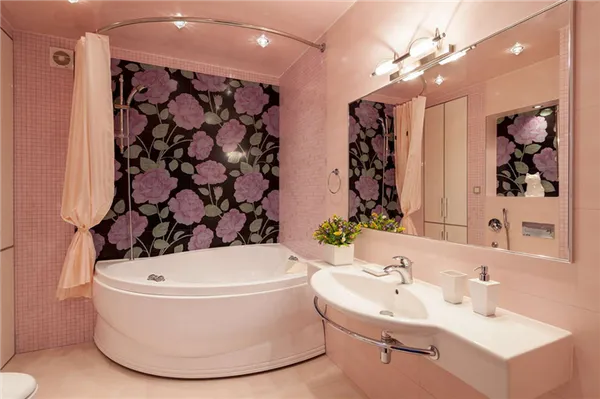 Угловая ванна в интерьере: плюсы и минусы, примеры дизайна. Дизайн ванной комнаты с угловой ванной. 4