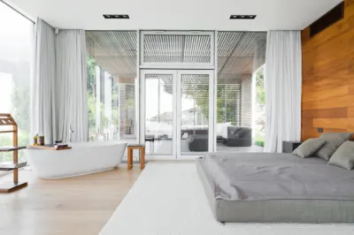 Ламинат на стене в спальне: 80 уютных вариантов отделки для минималистичных интерьеров. Ламинат на стене в спальне. 4