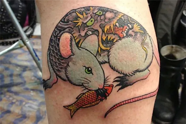 Крыса в виде татуировки по китайскому гороскопу