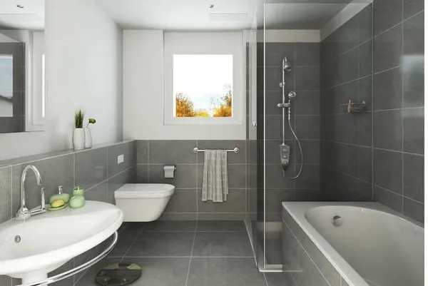 идея современного дизайна большой ванной