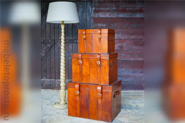 Старый чемодан или сундук в интерьере: система хранения