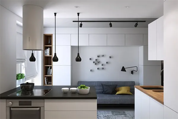 100 фото идей для кухни-гостиной 20 кв. м. с диваном. Дизайн студии 20 кв м с кухней. 2