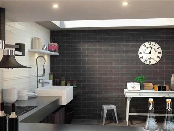 Кирпич на кухне - примеры стильного дизайна. Обои кирпичная стена. 5