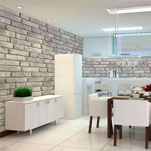 Кирпич на кухне - примеры стильного дизайна. Обои кирпичная стена. 10