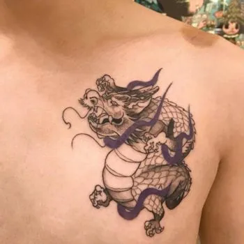 Тату с китайским драконом. Китайский дракон тату. 19