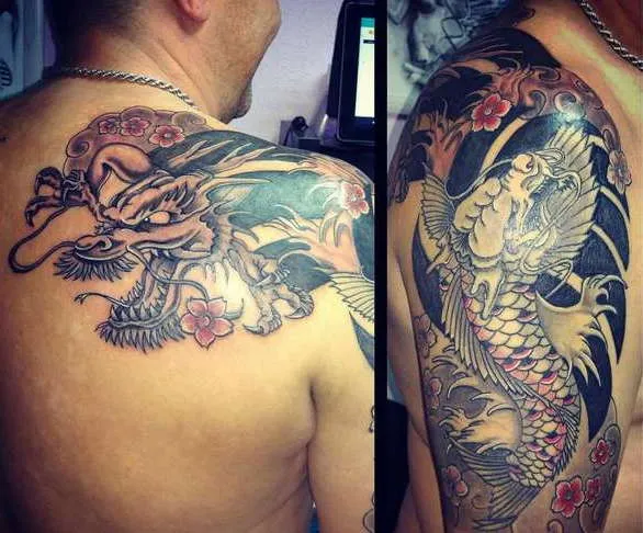Японский стиль татуировки дракон