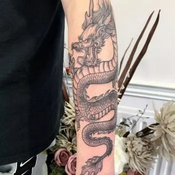 Тату с китайским драконом. Китайский дракон тату. 18