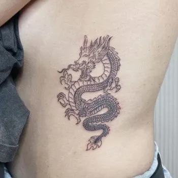 Тату с китайским драконом. Китайский дракон тату. 16