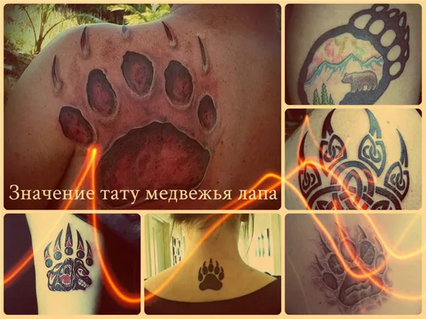 Значение тату медвежья лапа - фото примеры оригинальных рисунков татуировки на фото