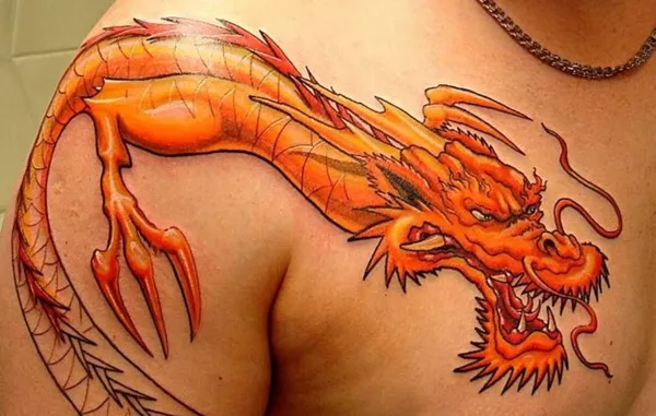 Тату с китайским драконом. Китайский дракон тату. 32