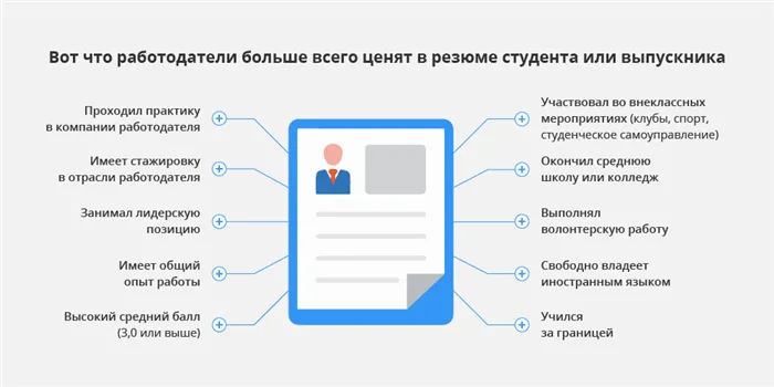 Образец резюме без опыта работы 5