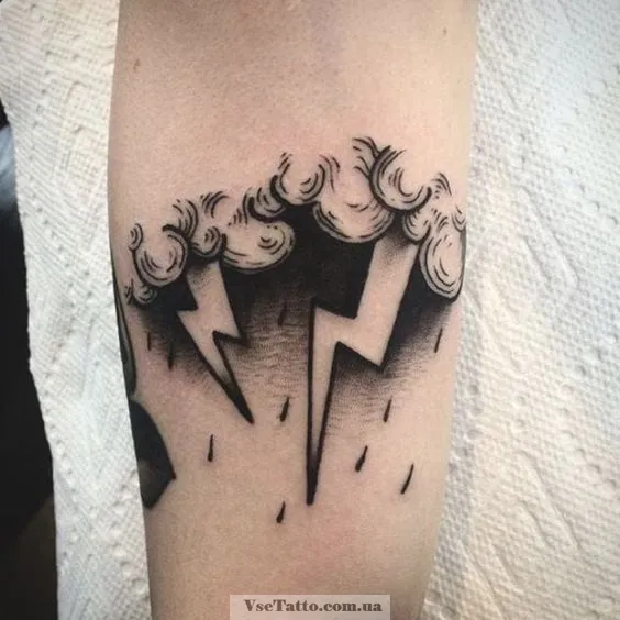 Фото черная молния тату 14.09.2019 №006 - black lightning tattoo - tatufoto.com