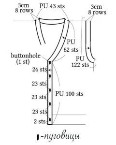 Кардиган без рукавов спицами - как вязать по японским схемам