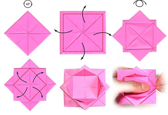 Мастер-класс по сборке простого лотоса-оригами
