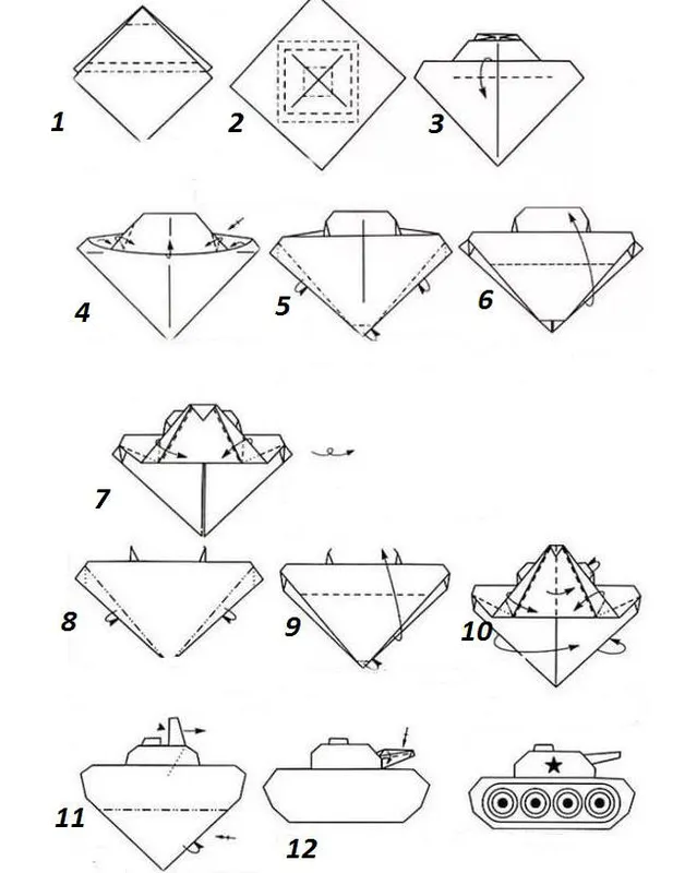 сделать танк из бумаги своими руками 5