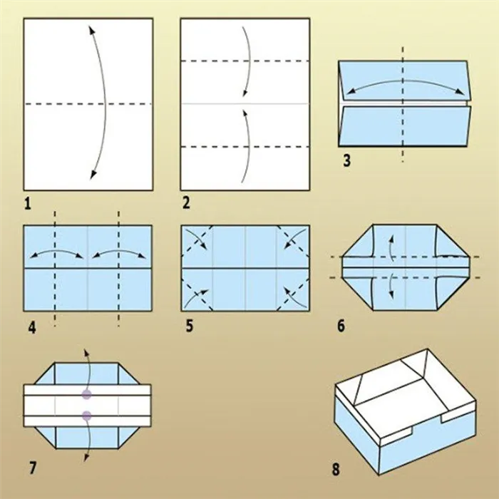 Коробка-оригами без крышки - Как сделать коробку из бумаги