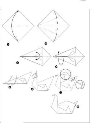 Схема лебедя оригами фото