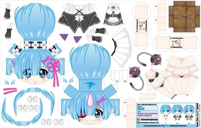 Rem (JCG 133) by ELJOEYDESIGNS | Anime paper, Anime crafts, Anime